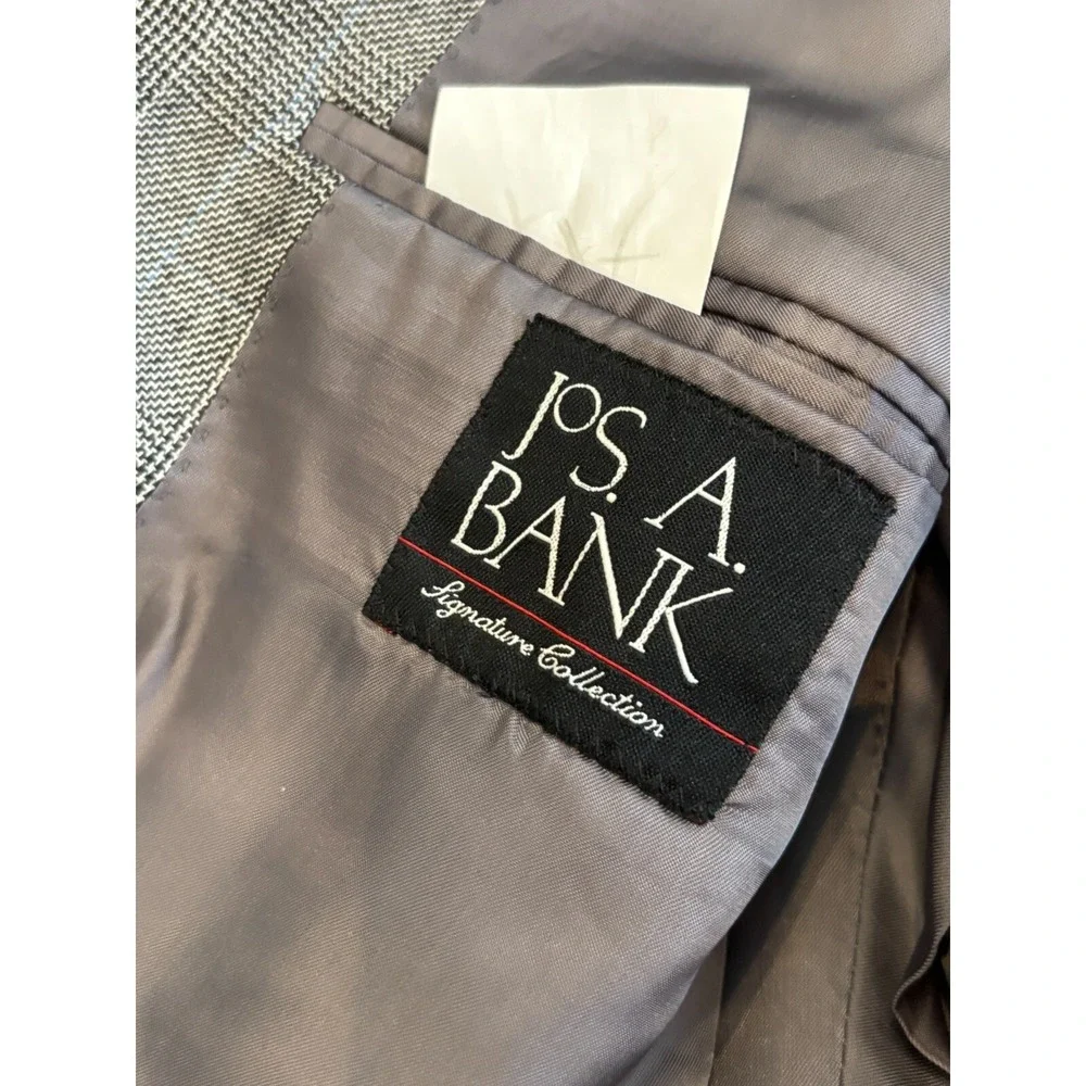 Joseph A Bank Sport Coat Blazer Mens 44R Gray Silk Camelhair Blend Jacket FLAW